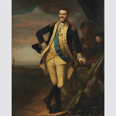 Personalized Masterpiece George Washington at Princeton from Photo,by myDaVinci - myDaVinci